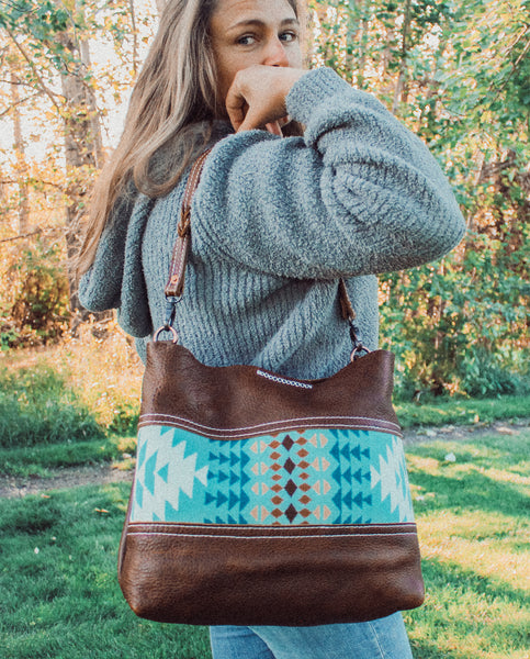 Cognac Bison Elkhorn Tote