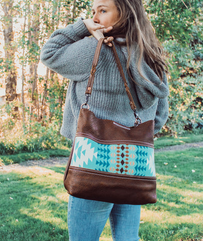 Cognac Bison Elkhorn Tote