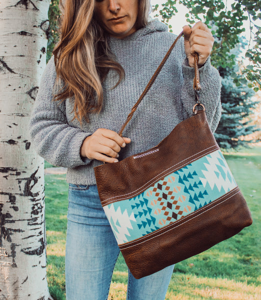 Cognac Bison Elkhorn Tote