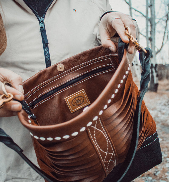 Twisted Cognac & Black purse