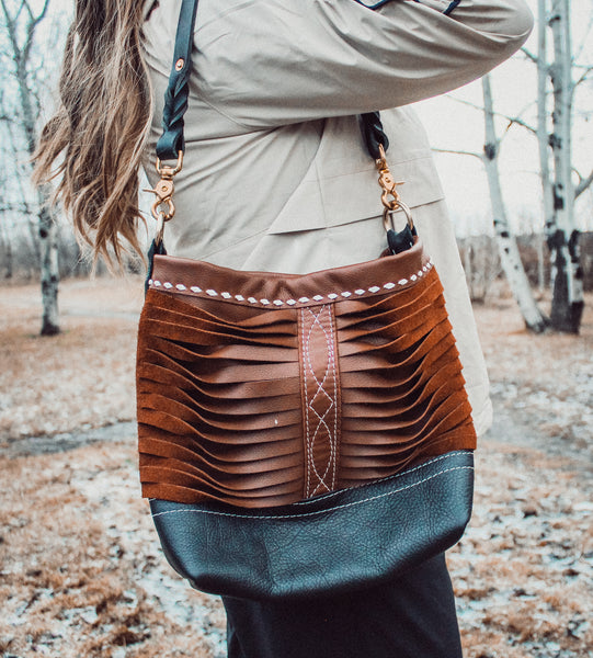 Twisted Cognac & Black purse
