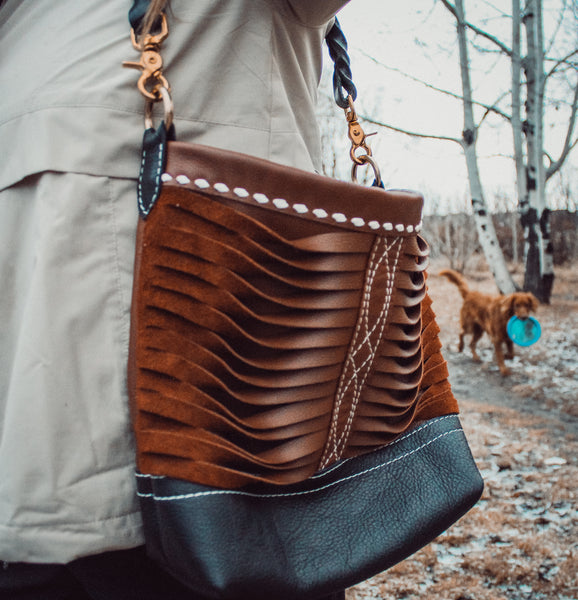 Twisted Cognac & Black purse